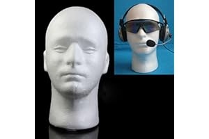 Lefitap Foam Mannequin Head - Male, Styrofoam Head - Reusable Mannequin Head for Wigs, Masks, Hats - Without Holes and Odorless, for Store, Salon, Home Decor, White