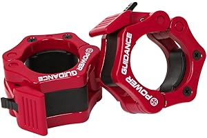 POWER GUIDANCE 50mm or 2inch Barbell Clamp Collar, Set of 2 Locking Olympic Bar Quick Release Collar Clips for Weightlifting 