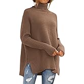 EFAN Women's Turtleneck Oversized Sweaters Long Pullover Winter Clothing 2025 Trendy Fashion Knit Tunic Fall Outfits