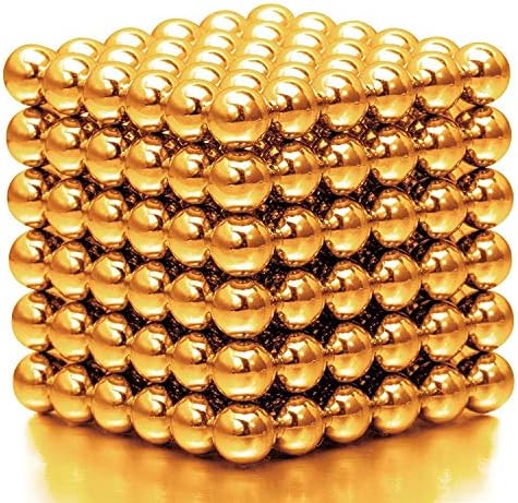 Delightry 216 Pieces of 0.19" Fun Magnetic Office Toy Play Ball Magnetism Science Kits (Gold)