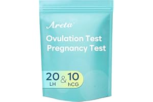 Areta Ovulation & Pregnancy Test Strips: 20 Ovulation Strips & 10 Pregnancy Tests Combo Kit | Accurate at-Home Fertility Tracker