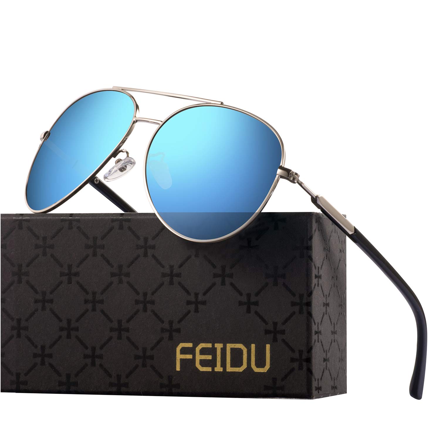 blue polarized aviator sunglasses