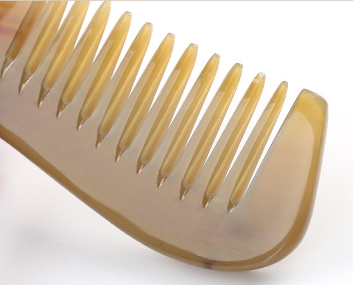 Zhang27 Buffalo Comb Curly Hair Comb Massage Natural Horn Comb