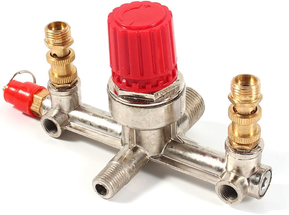 Piston Air Compressor Double Outlet Tube Alloy Switch Air Compressor Switch Valve Adjustment Part Pressure Regulator Valve Fit Part - Image 4