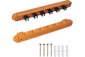 GSE Games & Sports Expert 2-Piece 6/8/12 Billiard Pool Cue Rack Wall Mounted Holders, Billiard Cue Sticks Wall Rack Set