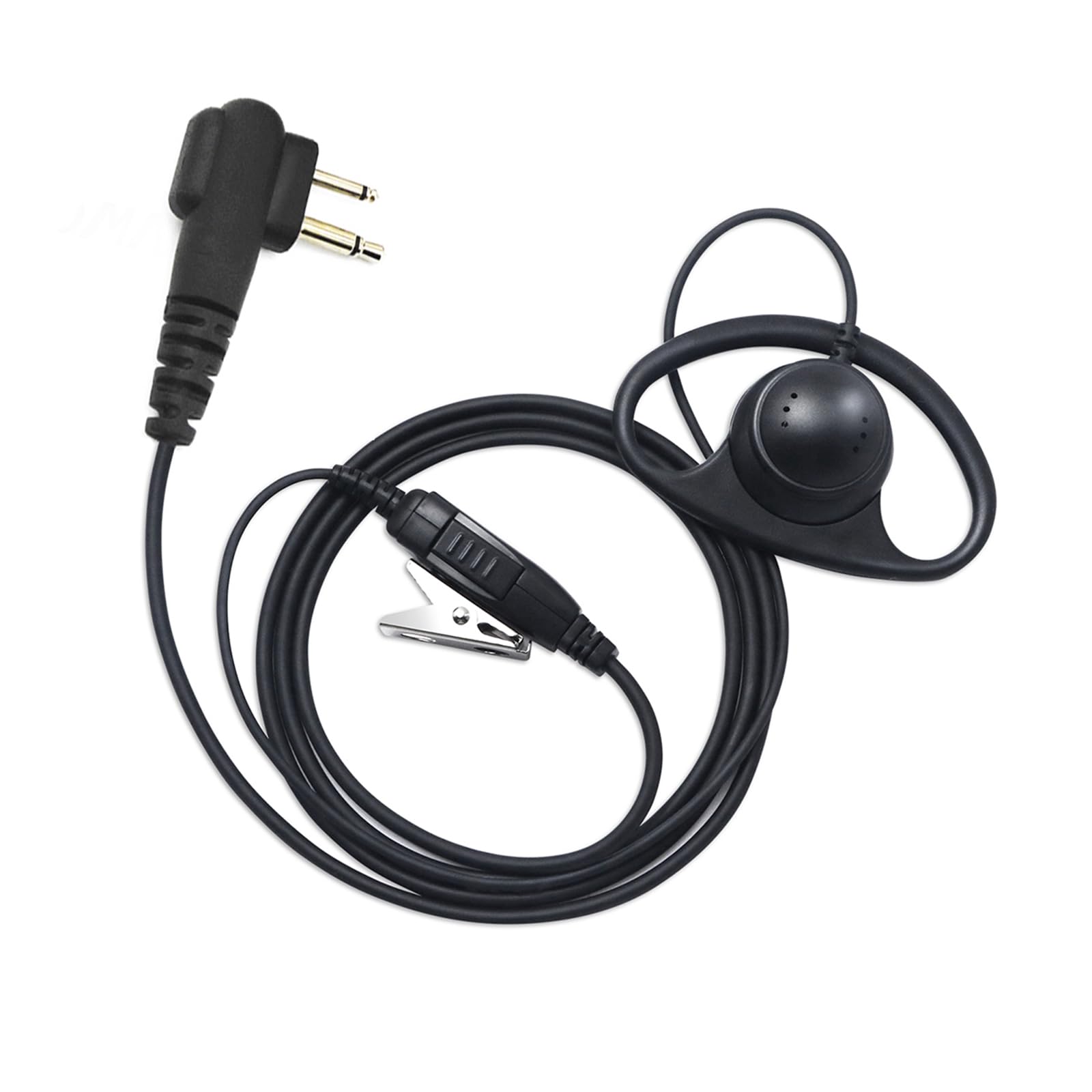 PROMAXPOWER Walkie Talkie Earpiece Compatible with Motorola CP040 DP1400 GP300 GP88 GP68 CT150 Pro1150 Two way Radio, Radio Earpiece, 2 pins D-Shape Security Earpiece with PTT Mic