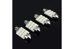 HOCOLO 4x 31mm Festoon C5W Led Bulbs 6000K White Light Super Bright Chipsets Canbus Error Free for 3175 DE3175 DE3021 3022 3021 Interior Dome License Plate Map Door Courtesy Lights(31MM 12-SMD)