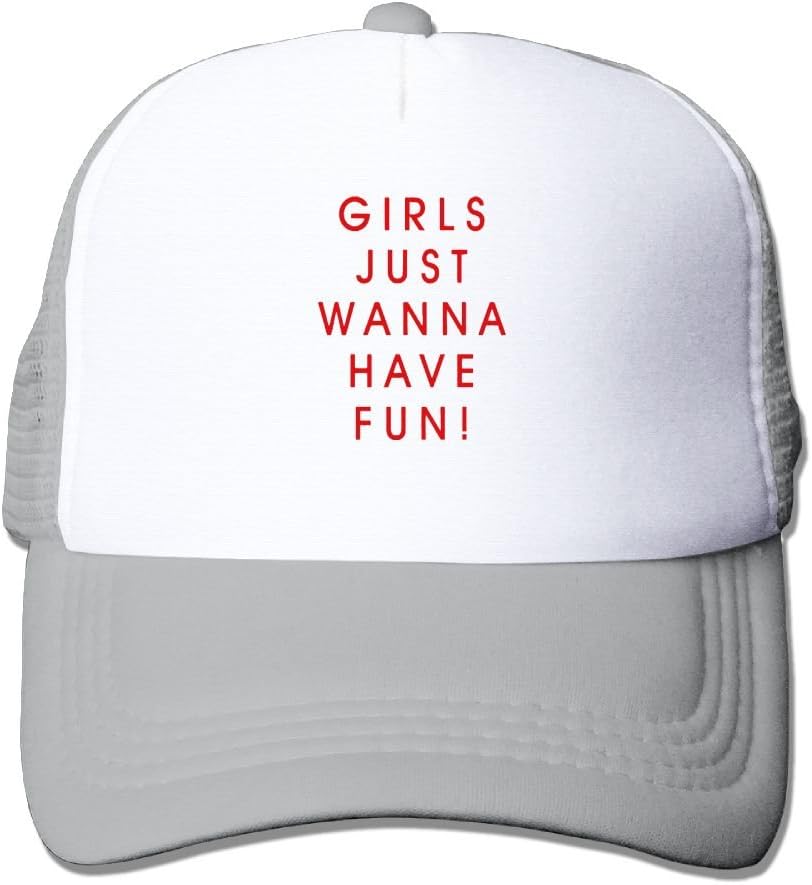 AKQQ0XXA Custom Cool Unisex Girls Just Wanna Have Fun Sun Caps Ash