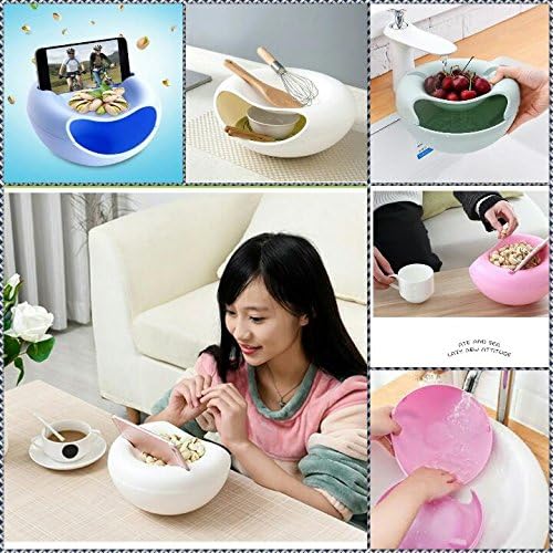 Breewell New Pista Nut Fruit Platter Serving Bowl with Mobile Phone Holder- (Multi Color)
