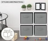 Clay Roberts Storage Cubes Grey Pack of 4 Fabric Boxes 25cm x 25cm x 25cm view 2