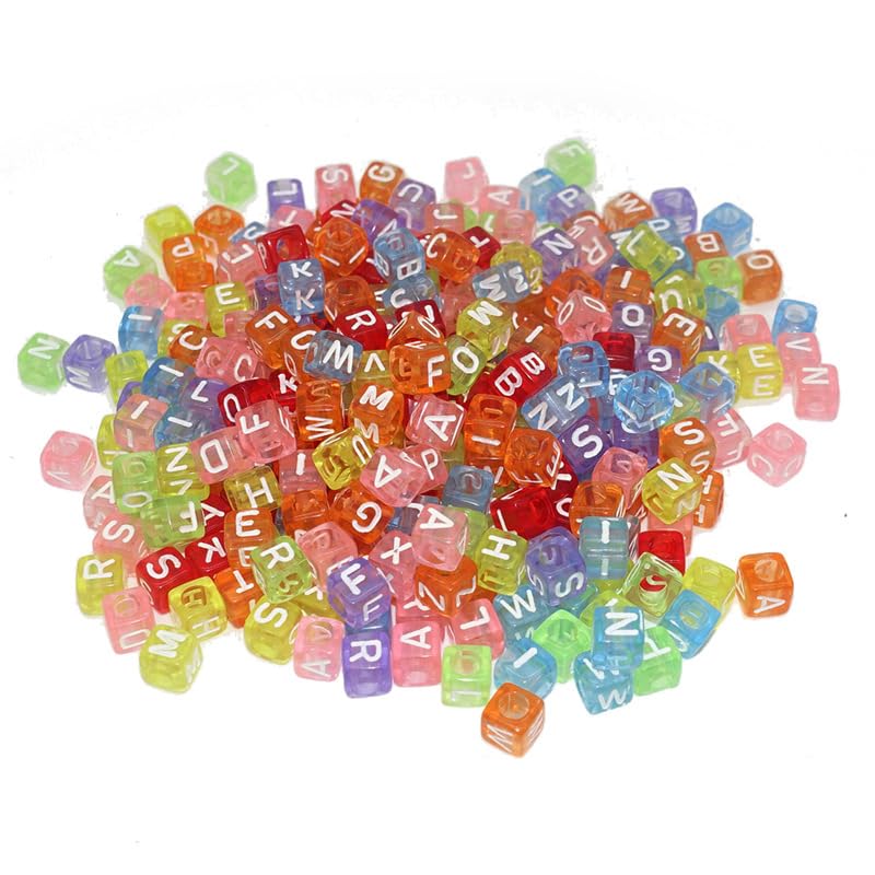 Letter Beads,400 PCS Alphabet Acrylic Beads Plastic Pony Bead Clear A-Z for Jewellery Making Craft Art DIY Braceletes Necklace Keyrings