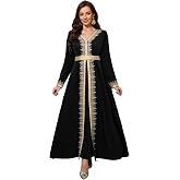 Abaya Dress for Women Muslim Moroccan Maxi Kaftan Dress Arabic Islamic Dubai Robe Ramadan Prayer Wedding Clothes