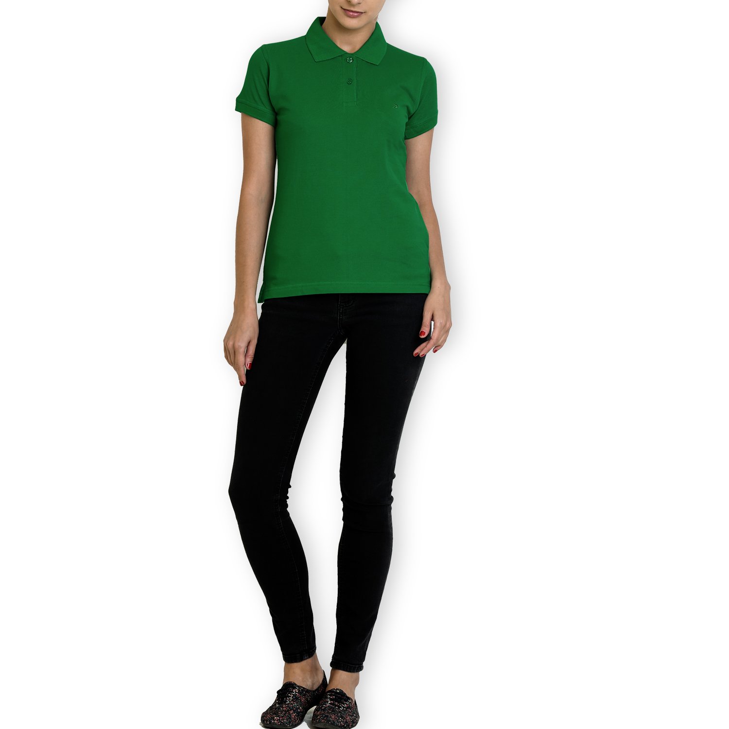 polo nation women's cotton polo t-shirt (light green)
