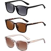 MASDUN Polarized Sunglasses for Women Men Classic Retro Style Sun glasses UV Protection (3 Pack)
