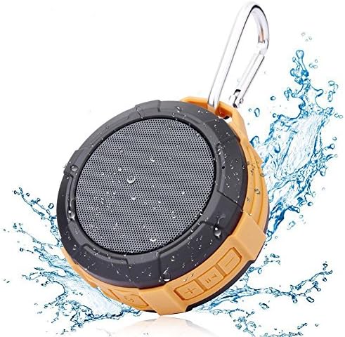 Bluetooth Shower Speaker,Lerdy Mini Portable Waterproof Bluetooth Speaker Hands-Free Speakerphone (with 4W Drive Buit-in Mic,Orange)