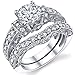 1.25 Carat Solid Sterling Silver Wedding Engagement Ring Set, Bridal Ring, with Cubic Zirconia CZ Sizes 4 to11