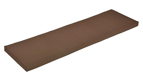Naturholzmöbel Seidel Bankauflage Bankkissen Bankpolster Sitzkissen 120x38cm Bezug braun mit Reissverschluss, Stoff Panama, w