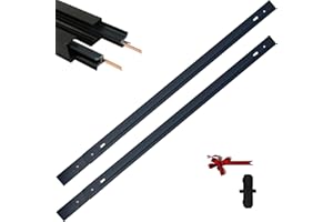 Yuemegou J&L Type Track Lighting Rails,2 Packs 2-Wire L Track Rail 9.8 FT(4.9 * 2) Single Circuit 120V of Aluminum Alloy Material with Wall Anchors and Screws Made