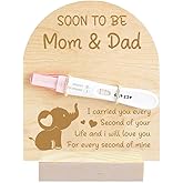 FREEBLOSS Wooden Pregnancy Announcement Sign Pregnancy Announcement for Dad Baby Reveal Ideas for Husband Hi Daddy Baby Keepsake Wooden Sign for New Dad, Elephant
