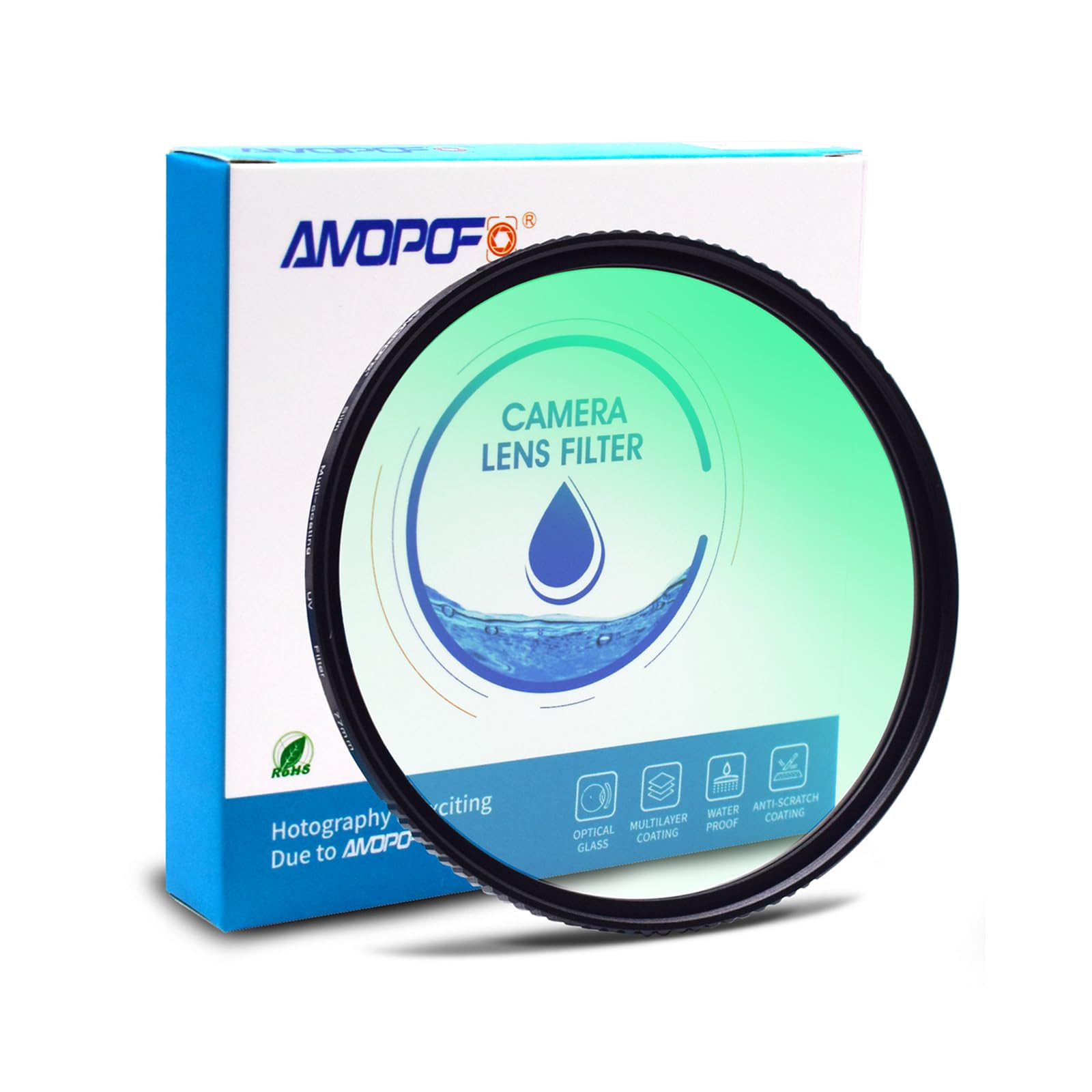 AMOPOFO 52mm MC UV Camera Filter,16 Multi-Layer Coated HD/Waterproof/Scratch Resistant,Ultra-Slim UV Filter for 52mm Camera Lens.