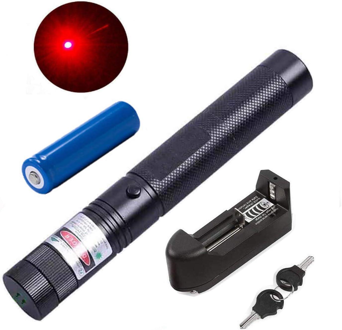 TOYHUYI Red Light Pointer, Rechargeable High Power Visible Beam with Adjustable Focus for Outdoor Hunting Hiking Camping