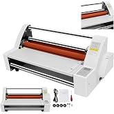 V350 Hot Cold Roll Laminator, 350mm Commercial Office Presentation Laminators Single Dual Side Thermal Laminating Machine for Paper Card Wood Veneer PVC Foil, Digital Display, Safety Protection