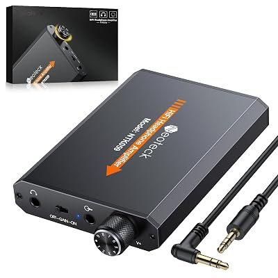 Neoteck Portable 3.5mm Headphone Amplifier Two-Stage Gain Switch, 16-300 Ohm, Aluminum Matte Surface