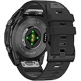 22 mm Quickfit Silicone Watch Band for Garmin Tactix 8 47mm/Descent G2/Fenix E/Fenix 8 47 mm/Fenix 7/7 Pro/7 Pro Solar/6,Replacement Sport Strap for Garmin Epix 2, Forerunner 965/955, Black/Grey