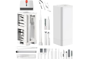 GINTAXEN Phone Cleaning Kit with Charging Port Cleaner, Stylus Pen, Screen & Speaker Brush | Multi-Device Cleaner for iPhone, Samsung, AirPods, MacBook, Laptop, PC, Keyboard, iPad (White, Without Liquid)