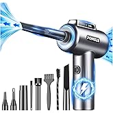 Compressed Air Duster, 110000RPM Ultra-Powerful Electric Air Duster with LED Light, 3-Speed Adjustable, Rechargeable Cordless Mini Blower for Computer, Keyboard, Car, PS5, Outdoor & Home Cleaning