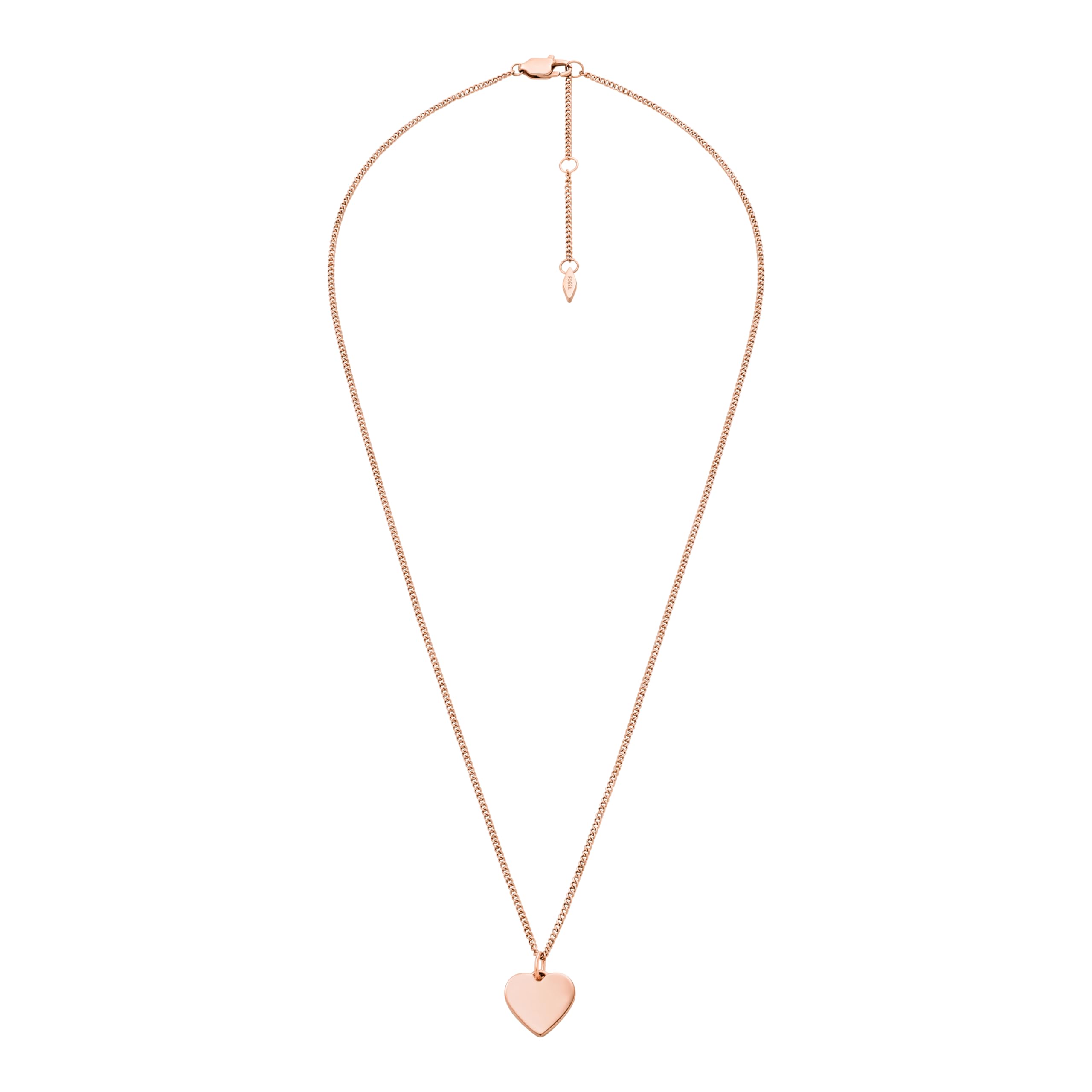 Fossil Women's Plated Stainless Steel Engravable Personalized Gift Pendant Chain Necklace for Women