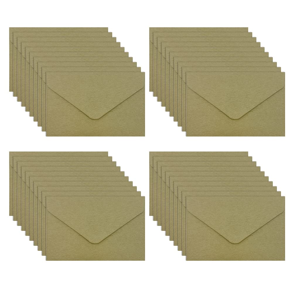 UMCHU Small Envelope, Mini Kraft Paper Envelopes, Classic Envelopes, for Greeting Cards, Invitations (Grass Green, 10.5 x 7 cm)