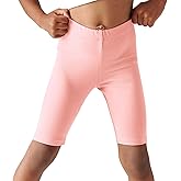 Haloumoning Girls Bike Shorts Kids Athletic Volleyball Shorts Comfy Under Dress Dance Short Leggings 5-14 Years