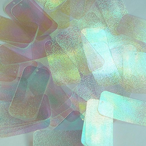 Moonbeam Golden Green Sequin Rectangle Long 1.5 inch Couture Loose Paillettes. Made in USA.