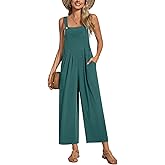 Anyally Women's Casual Jumpsuits Sleeveless Wide Leg Overalls Adjustable Romper with Pockets 2026 Summer Trendy Outfits