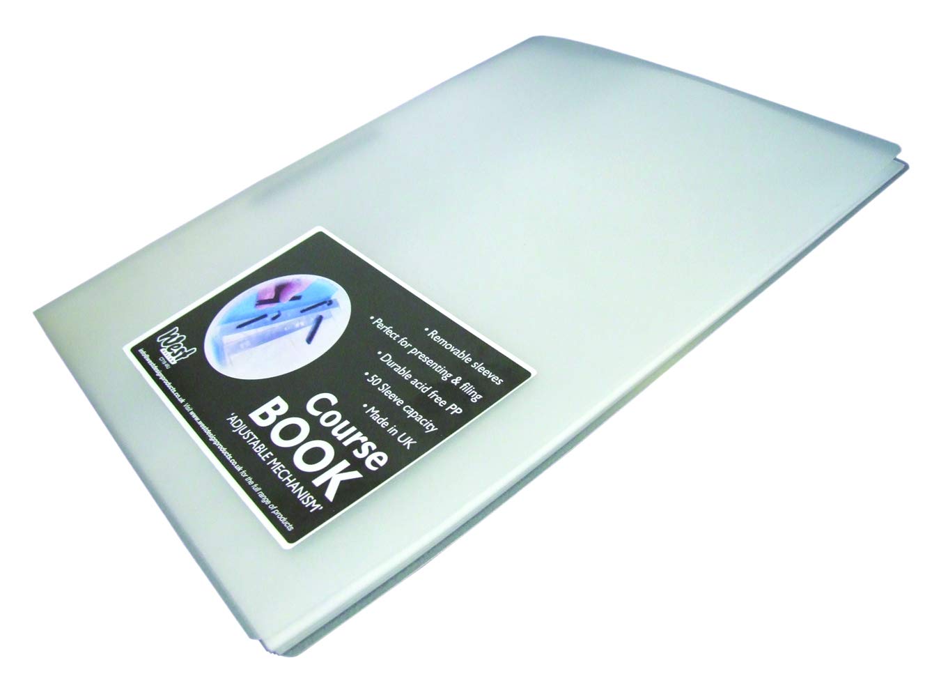 Westfolio Course Book Adjustable Capacity Crystal A4, File Holder, Presentation Display Wallet, Paper, Document, Poly Clear Sleeves