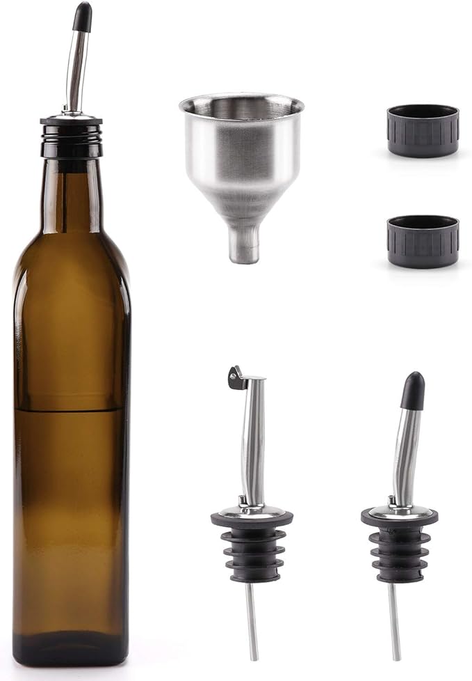 Cosyres Olivenölflasche, Ölflasche, Essigflasche, Glas für Küche/Kochen