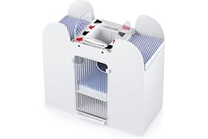 CACELE Nileole 2/6 Decks Automatic Card Shuffler, Battery-Operated Electric Shuffler for UNO, Phase 10, Skip-Bo, Texas Hold'em, Poker, Home Card Games (1-6 Deck (White))