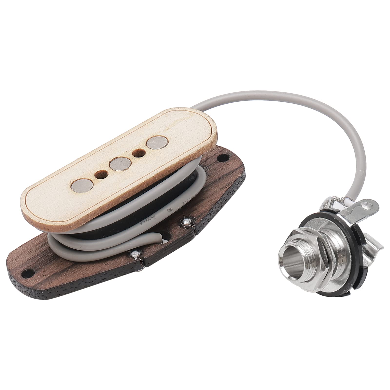Unxuey Guitar 3 String Pickup, Electric Maple Wood Cigar Box Guitar Bass Pickup Input Jack 1/4" Guitar Replacement parts