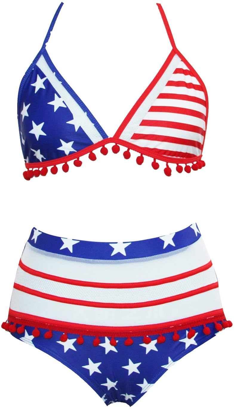 Childlike Me American Flag Bikini USA Flag Swimsuits for Women July 4th ...