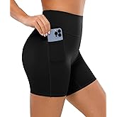 BRXL Buttery Soft Biker Shorts 5" for Women with Pockets No Front Seam High Waist Workout Volleyball Gym Yoga Spandex