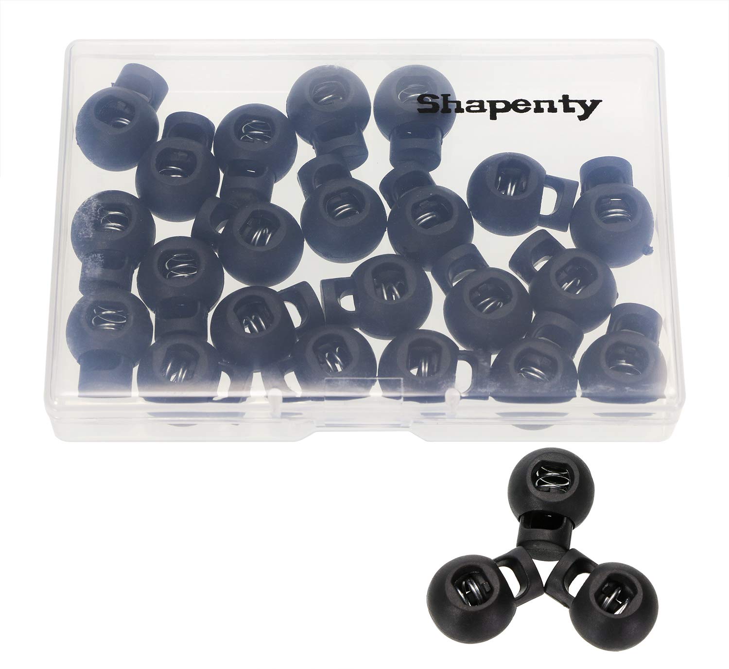 Shapenty Plastic Toggle Single Hole Spring Loaded Elastic Drawstring