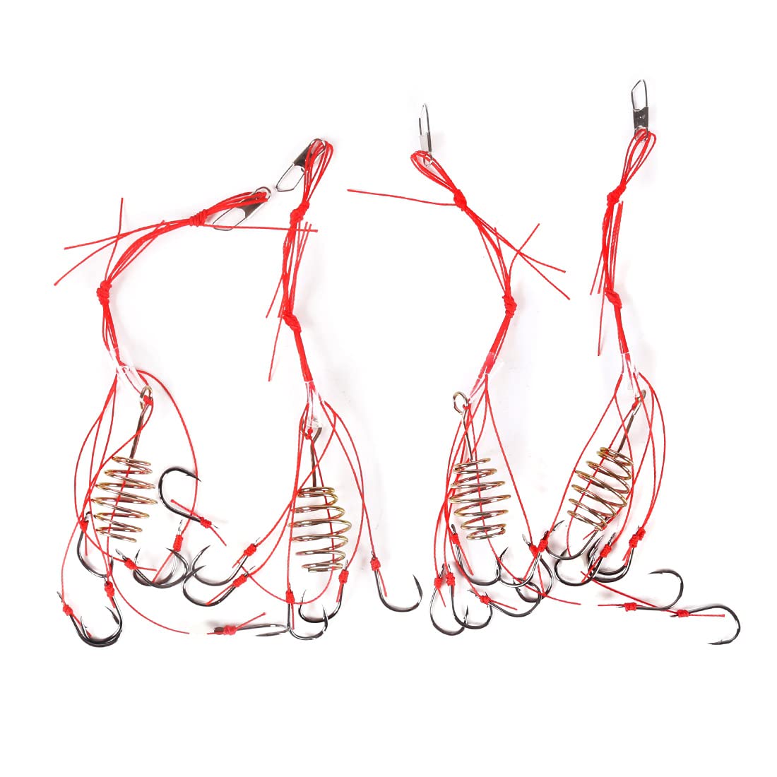 Conskyee Carp Fishing Hooks Baits Lure Set with Spring Traps Feeder (10# Pack of 4)