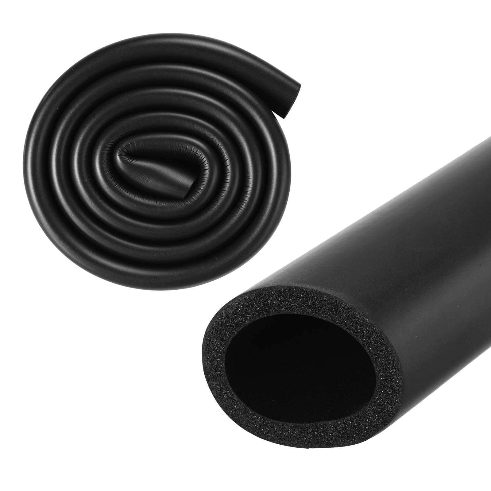 M METERXITY Pipe Insulation Tube, 40mm ID 54mm OD 3.3Ft 1m Length, Soft Flexible Tubing for Handle Grip Support/Guitar Stand/Roof Racks [Black]