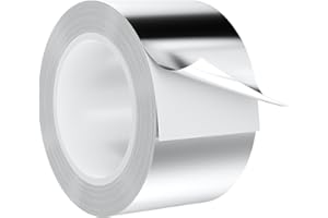 AIYUNNI Aluminum Foil Tape Heavy Duty 2 Inch x 22 Yards（3.9 mil）, High Temp Waterproof HVAC Tape, Silver Insulation Adhesive for Ductwork, Sealing, Dryer Vent, Furnace, AC, Pipe Repair