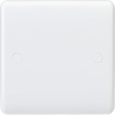 Knightsbridge CU8350 Curved Edge 1 Gang Blanking Plate White Plastic UK