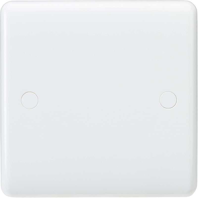 Knightsbridge CU8350 Curved Edge 1 Gang Blanking Plate White Plastic UK