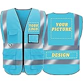 BeautyWill Custom Safety Vest Logo Class 2 High Visibility Reflevtive Vest Outdoor Protective Workwear