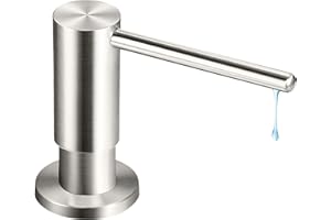 Yofidra Soap Dispenser for Kitchen Sink: Built in Sink Soap Dispenser Pump, Brushed Nickel Stainless Steel Sink Soap Dispenser with 47” Tube Kit Fit for Kitchen Bathroom in Counter