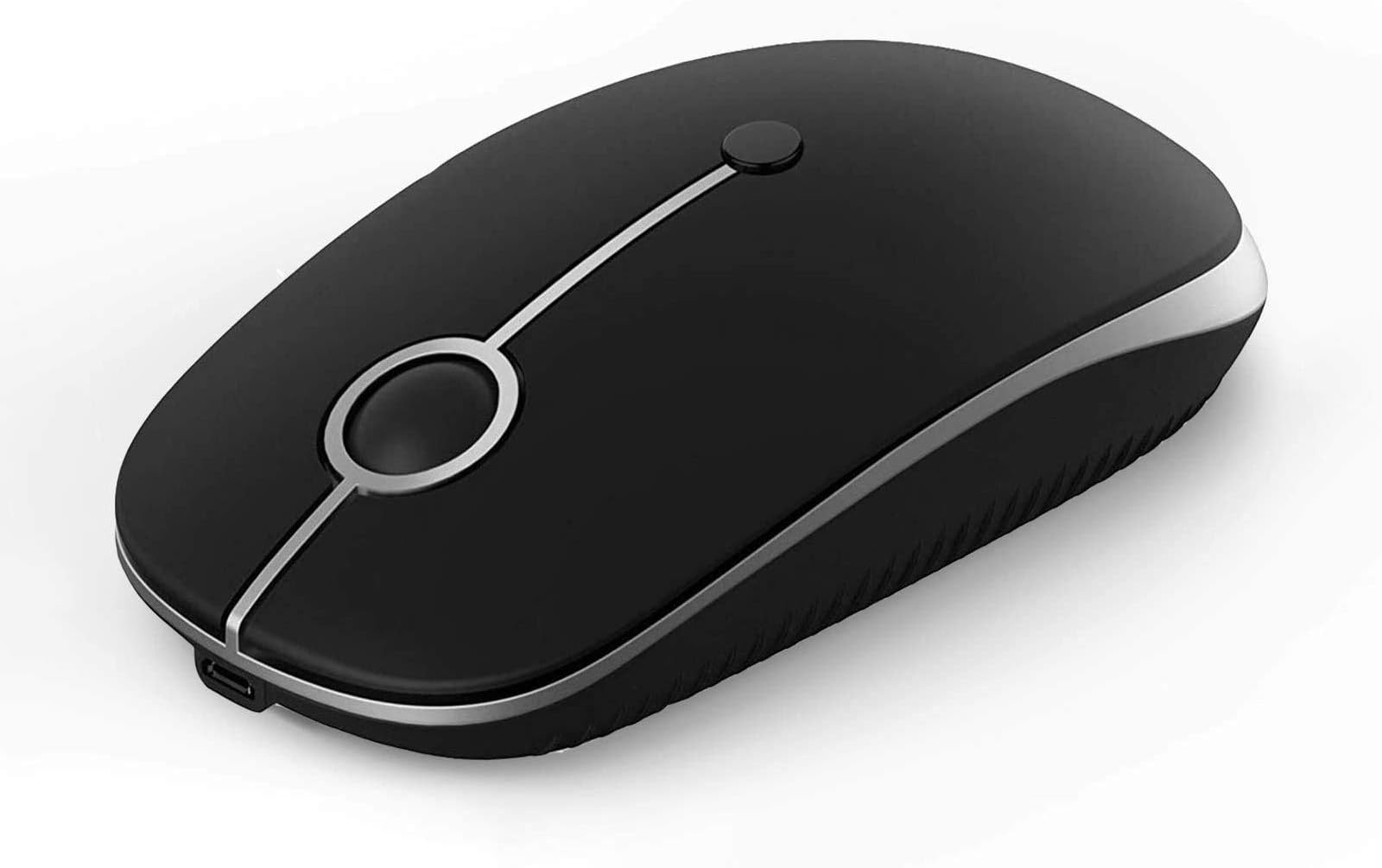 Jelly Comb 2.4G Wireless Mouse + Mouse Bluetooth + Mouse USB C 1 to 3 Devices Mice Silent Optical Rechargeable with 3 Level DPI Adjustable, Black & Silver